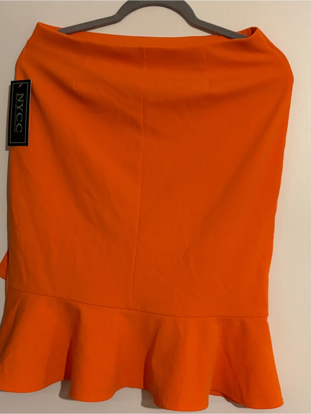 New York & Company Bright Orange Ruffle-Hem A-Line Skirt